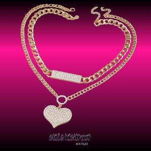 New🎀 Rhinestone charm Necklace set